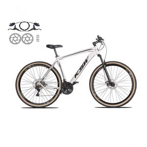 Bicicleta Aro 29 Ksw Xlt 24v Freios Disco Hidráulicos Garfo Suspensão Pneu Faixa - Branco Tam.15