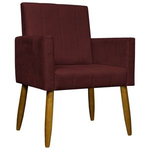 Poltrona Decorativa Mari - Bordô Suede