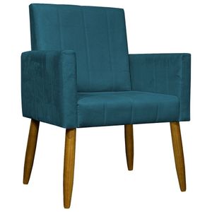 Poltrona Decorativa Mari - Azul-marinho Suede