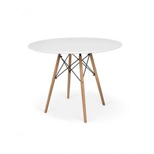 Mesa Eiffel Eames Base Madeira Branca 120cm
