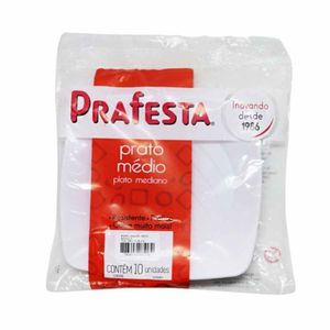 Prato Quadrado Medio Branco Com 10 8517