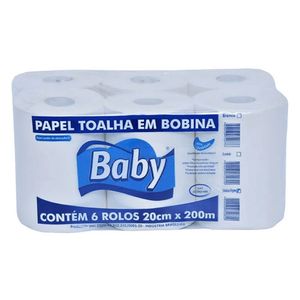 Papel Bobina Baby 100% 6x20x200 Mts