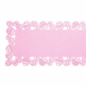 Caminho De Mesa Borda Ovo Rosa C/1
