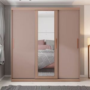 Guarda Roupa Casal Bartira Paris Com Espelho 3 Portas Avelã-cappuccino