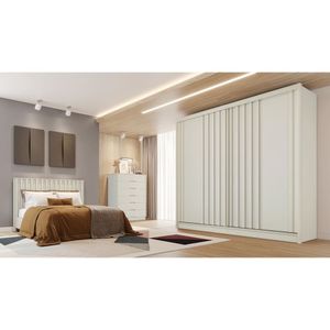 Guarda-roupa Europa Mademarques Córdoba 2 Portas 4 Gavetas Off White