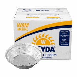 Marmitex Alumínio Manua Wydal N.8 W8pm Com 100 Unid