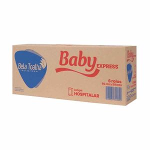 Lençol Hospitalar Baby 50x50 Branco C/06 Rolos