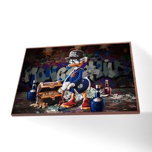 Quadro Tio Patinhas Vinil Sem Vidro Tamanho/moldura 90x60 Caixa Cor Madeira
