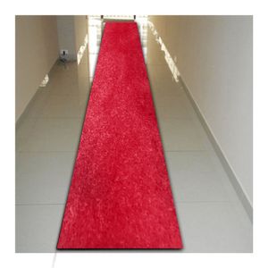 Tapete Passadeira Grande Aveludado 050x400 Borda Sem Costura Vermelho Cereja