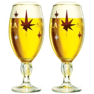 2 Taças Para Cerveja Globimport Stella Artois Festa 330 Ml Transparente