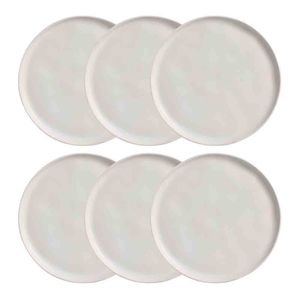 Conj 6 Pratos Rasos Porto Brasil Bio Vit Em Stoneware 27,5cm Cinza