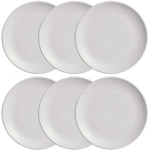 Conjunto De Pratos De Sobremesa Porto Brasil Coup Vit 6 Pçs Cinza