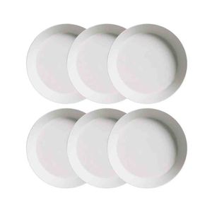 Conjunto Com 6 Pratos Fundos Porto Brasil Neo Vit 19,5 Cm Cinza