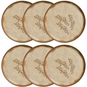 Conjunto Pratos De Sobremesa Porto Brasil Bio Nativa 6 Peças Cinza