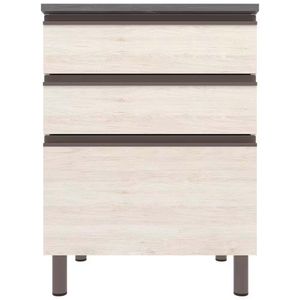 Balcão Bartira Cristal Mdp 15mm Com 3 Gavetas Freixo