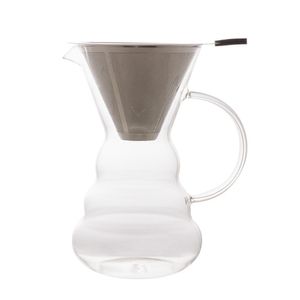 Cafeteira De Vidro Com Coador Em Aço Inox 500 Ml Lyor