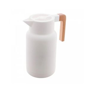 Garrafa Térmica Organic 1 L Em Plástico Branco Com Ampola De Vidro Lyor