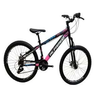 Bicicleta Aro 26 Alfameq Atake Câmbios Importados 21v Slide Preto Rosa