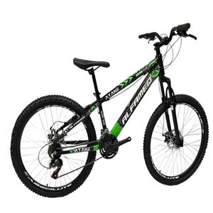 Bicicleta Aro 26 Alfameq Atake Câmbios Importados 21v Slide Preto Verde