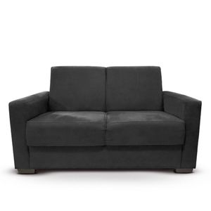 Sofá Estofado 2 Lugares Sala Estar Recepção Isadora Suede Cor:preto