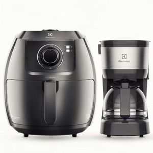 Fritadeira Elétrica Sem óleo Air Fryer + Cafeteira Preto/granite 110V
