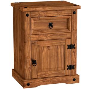 Mesa De Cabeceira 1 Gaveta E 1 Porta Madeira Rustic Line Cera