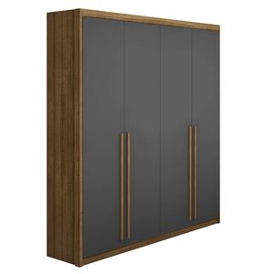 Guarda Roupa Solteiro Dubai 4 Portas Nature Fendi Vr