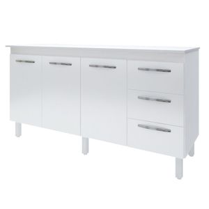 Balcão Com Tampo Diana 150 Cm Branco Moblis