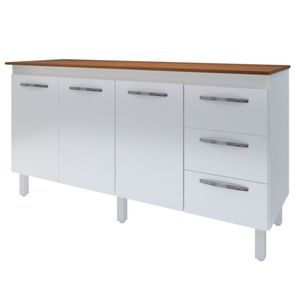 Balcão Com Tampo Diana 150 Cm Branco Savana Moblis