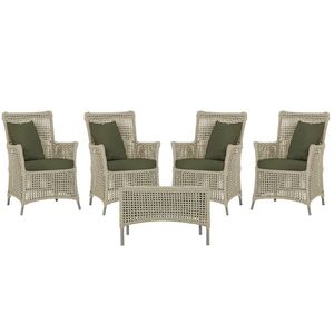 4 Poltronas E 1 Mesa Igapó Alumínio Fendi Corda Náutica E13 Rami