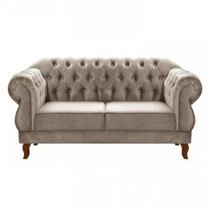 Sofá Namoradeira Duquesa 2 Lugares Chesterfield Imperial Capuccino