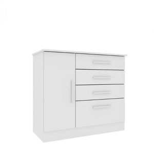 Cômoda 1 Porta 4 Gavetas Chicago Tcil Móveis Branco