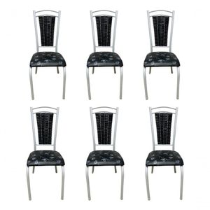 Kit 6 Cadeiras Cozinha Aço Tubolar Confortável Jantar