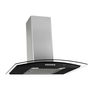 Coifa De Parede Vidro Curvo Terim 60cm Black Inox 110V