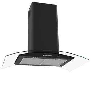 Coifa Terim Ilha Teto Vidro Curvo Black 90cm Preto 220V