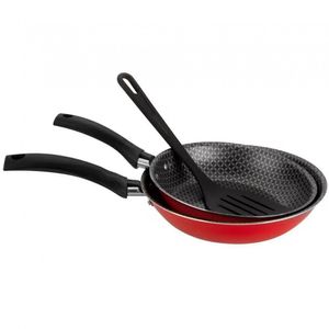 Conjunto De Frigideiras Multiflon Gourmet Antiaderente Vermelho