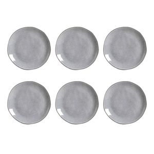 Conjunto De Pratos Rasos Porto Brasil Orgânico Concreto Cinza