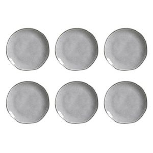 Conjunto De Pratos De Sobremesa Porto Brasil Orgânico Cinza
