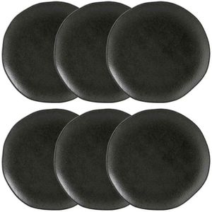 Conjunto Pratos Sobremesa Porto Brasil Orgânico Carbon 6 Pçs Preto