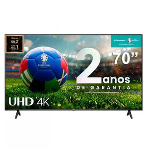 Smart TV 70\" Hisense Ultra HD 4K DLED 70A51HSV com Sleep Time Preto