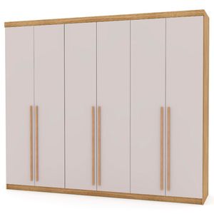 Guarda Roupa Casal 276cm 3 Gavetas Dubai Majestic Nature/fendi - Vila Rica