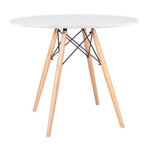 Mesa De Jantar Redonda Eames Eiffel 80 Cm - Branca