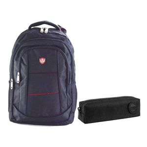Kit Mochila Escolar Notebook Sbfp-6203 E Estojo Académie Preto - Fuseco