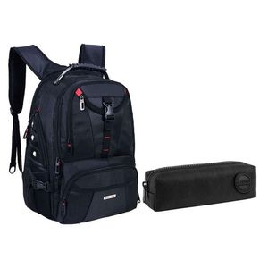 Kit Mochila Escolar Notebook Sbdx-2063 E Estojo Académie Preto - Fuseco