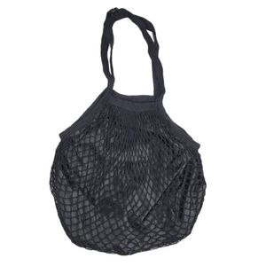 Bolsa De Praia Feminina Saco De Rede Macramê Verão Piscina Com Alça preto