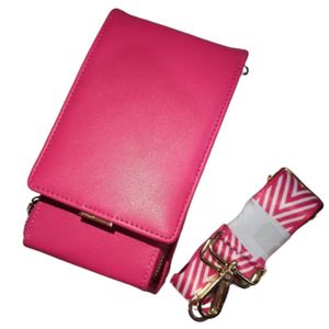 Bolsa Transversal Feminina Moda Deluxe Porta Celular Trabalho Social Com Duas Divisórias pink