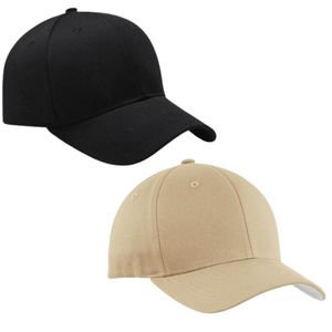 Kit 2 Bonés Lisos Aba Curva Ajustável Unissex Baseball Dad Hat Strapback preto E Bege