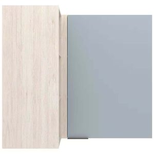 Armário Aéreo De Canto Bartira Cristal Mdp 15mm Com 1 Porta Freixo/azul Wood