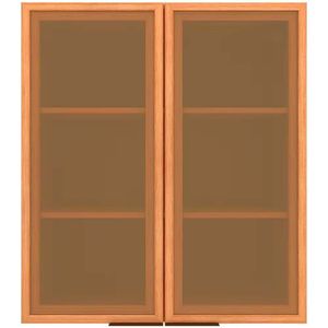 Armário Aéreo Bartira Cristal Mdp 15mm Com 2 Portas Vidro Lâmina Mel