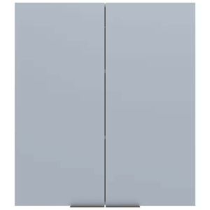 Armário Aéreo Bartira Cristal Mdp 15mm Com 2 Portas E 2 Prat Freixo/azul Wood